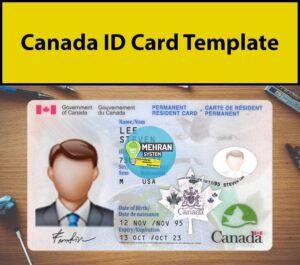 canada id card template psd