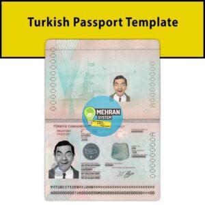 Turkey Passport template