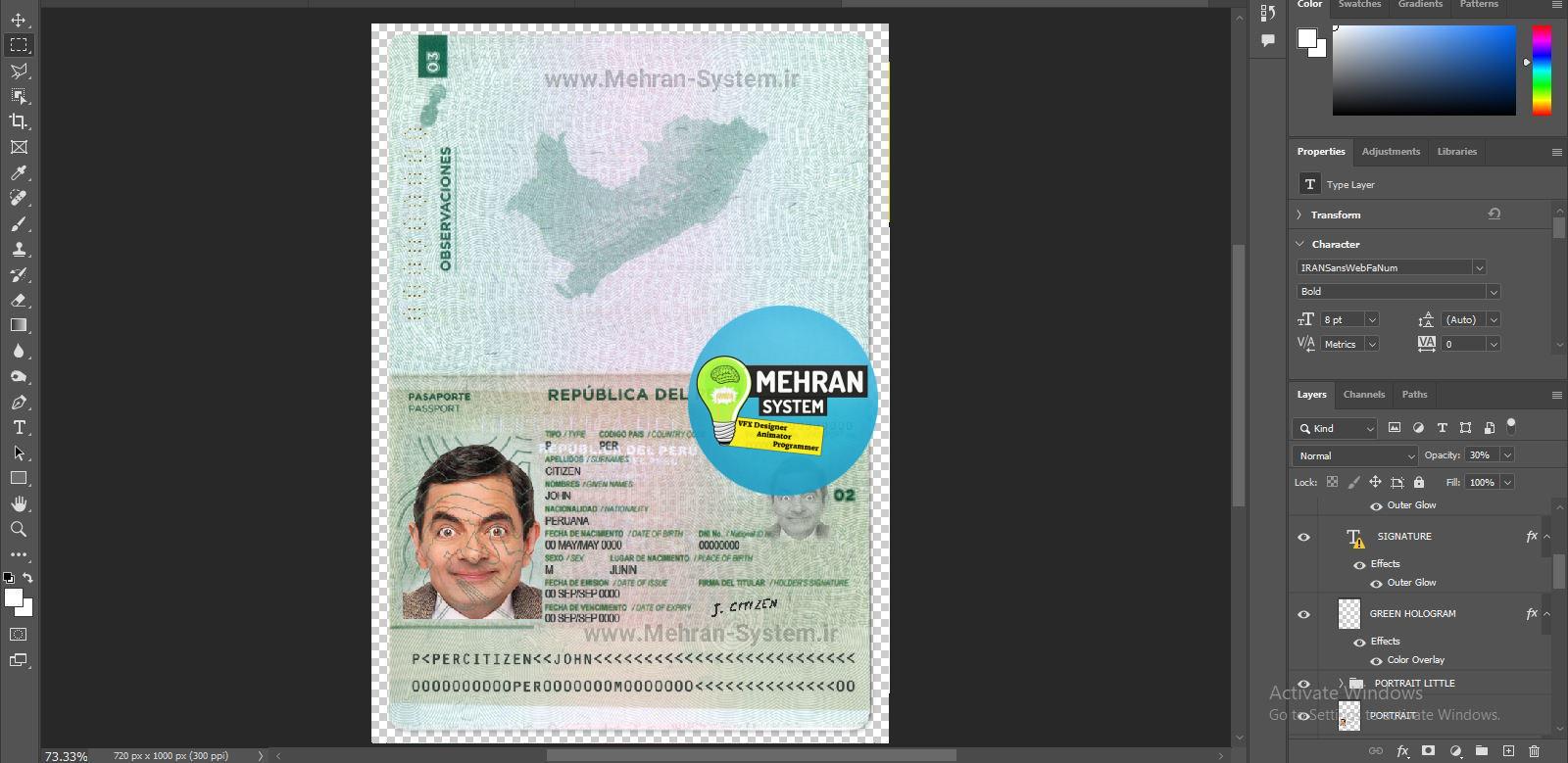 فایل لایه باز پاسپورت پرو 2 پاسپورت پرو