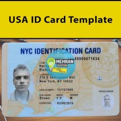 USA ID Card Template PSD