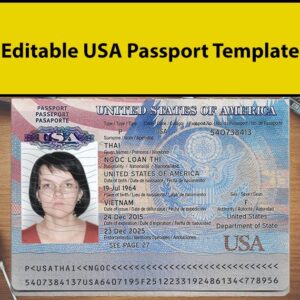 usa passport template editable