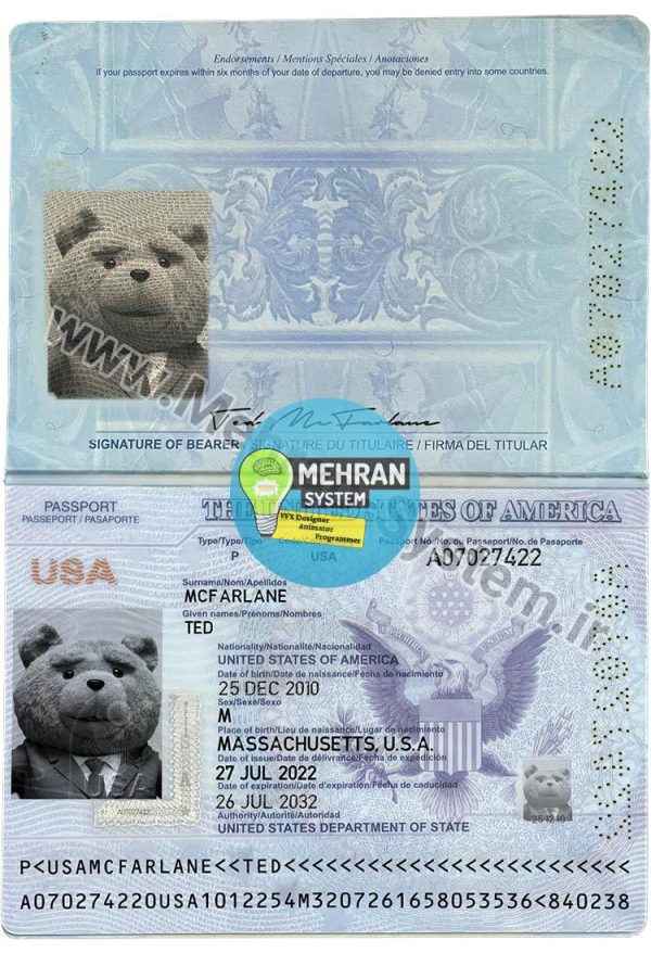 پاسپورت جدید آمریکا