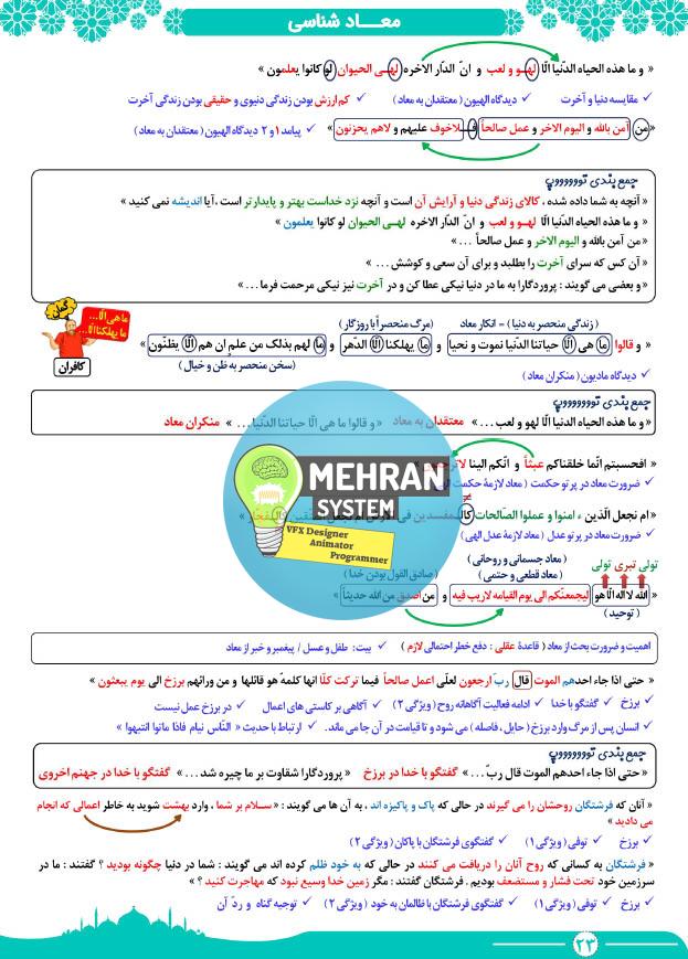 جزوه دینی 6040 (ویژه دوره دوم متوسطه و کنکور) 2 جزوه دینی