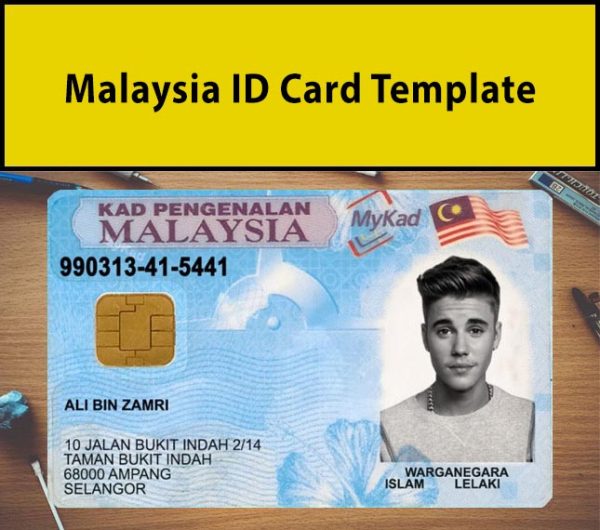Malaysia ID Card Template PSD