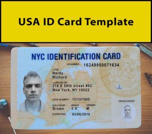 Editable USA ID Card Template - Mehran System