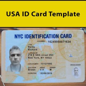 USA ID Card Template PSD