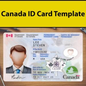 canada id card template psd
