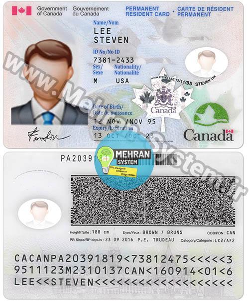 فایل لایه باز آیدی کارت کانادا (Canada ID Card) 3 آیدی کارت لایه باز کانادا canada