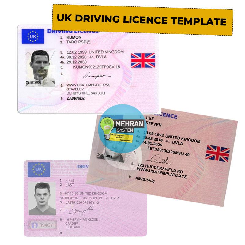 UK Driving Licence Template