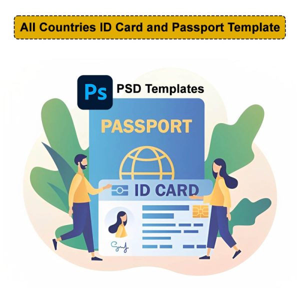 All Countries passport and id card template psd