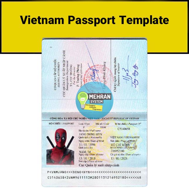 Vietnam Passport Template