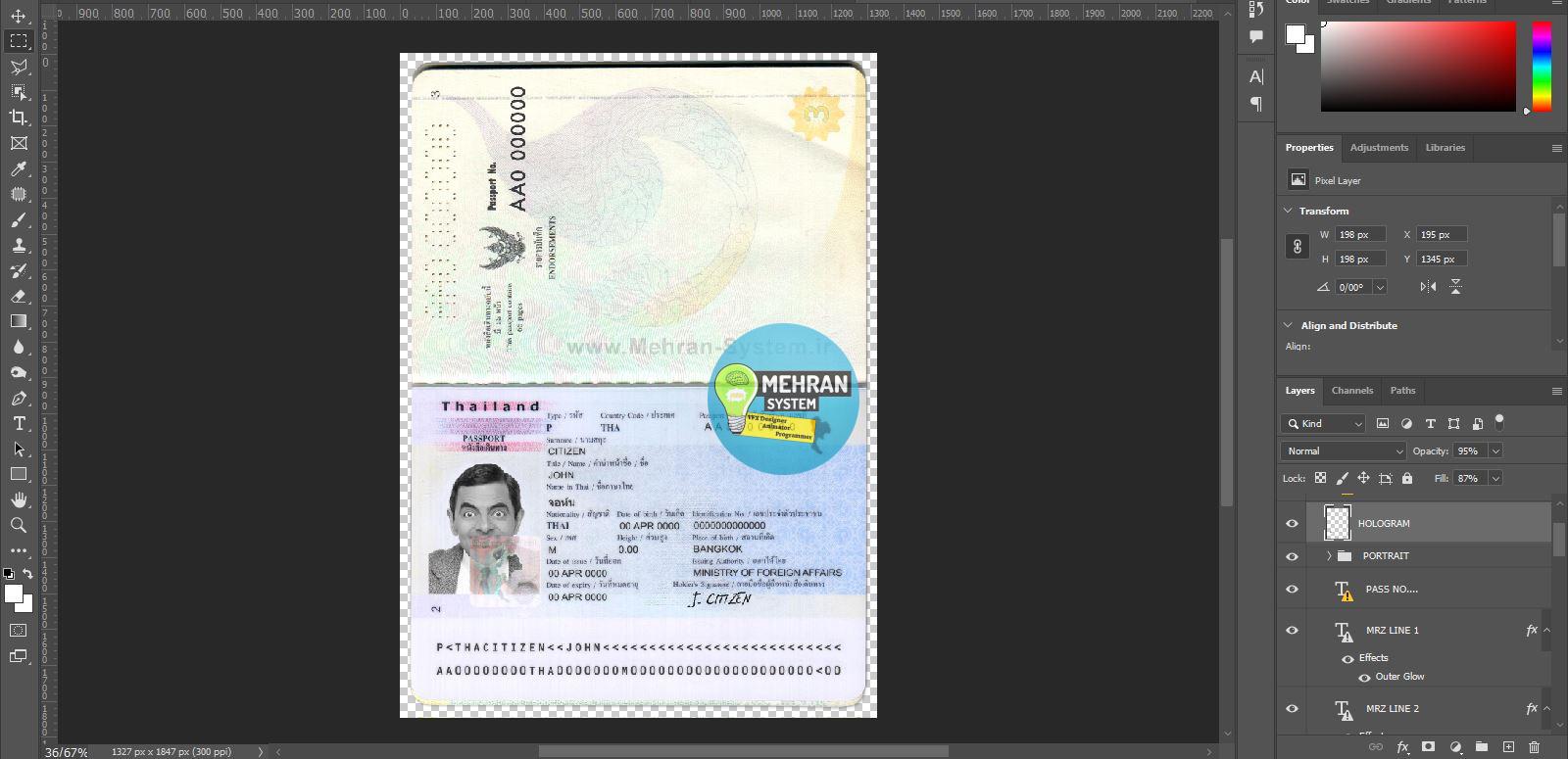 فایل لایه باز پاسپورت تایلند Thailand - تصویر 2