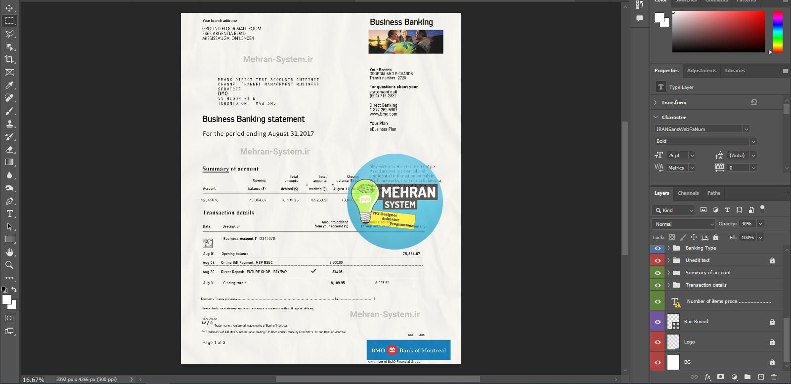 فایل بانک استیتمنت کانادا (Bank Statement) 2 فایل بانک استیتمنت کانادا (Bank Statement) - تصویر 2