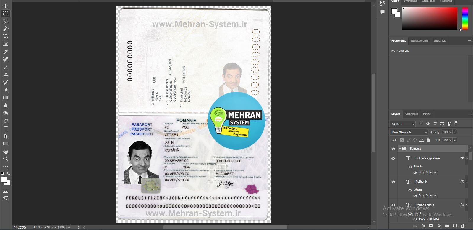 فایل لایه باز پاسپورت رومانی 2 پاسپورت رومانی