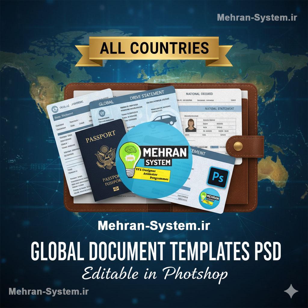 Editable Documents PSD Templates Pack (All Countries) 1 PSD Templates Pack