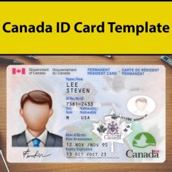canada id card template psd